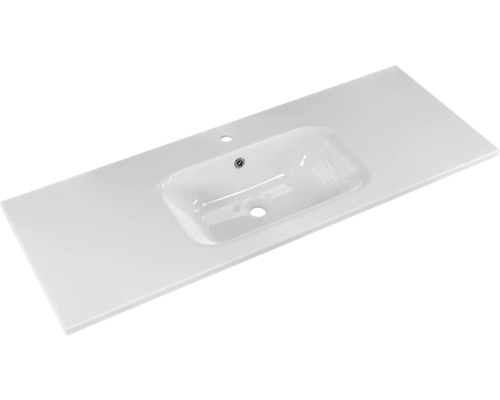Waschtisch aus Sanitärkeramik mit Hahnloch und Überlauf