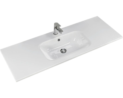 Aufsatzwaschbecken aus Sanitärkeramik mit Armatur