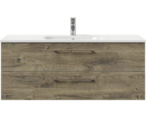 Waschtischunterschrank mit zwei Schubladen und Aufsatzwaschbecken