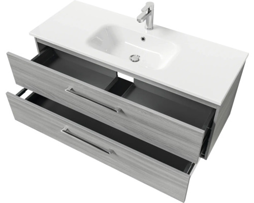 Waschtischunterschrank mit zwei offenen Schubladen und Waschtisch