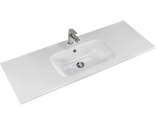 Waschtischplatte mit Waschbecken und Armatur