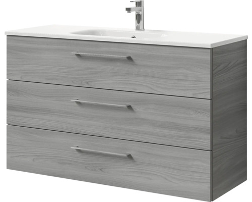 Waschtischunterschrank mit drei Schubladen und Waschbecken