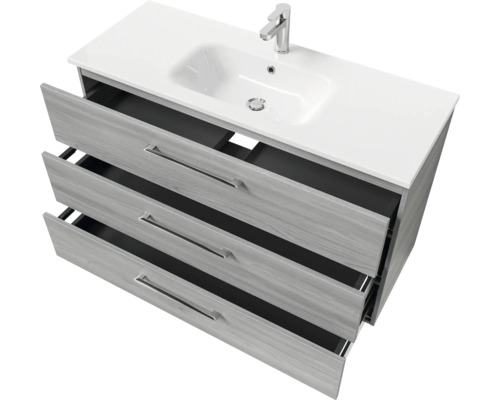 Waschtischunterschrank mit drei Schubladen und Waschbecken