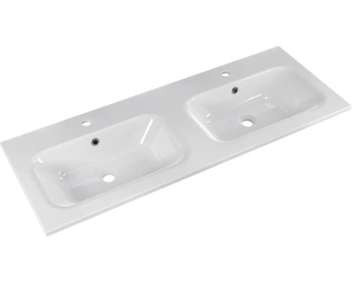 Waschtisch mit zwei Waschbecken aus Keramik