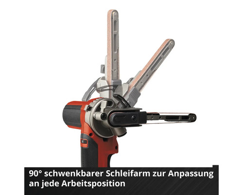 Bandschleifer mit 90 Grad schwenkbarem Schleifarm zur Anpassung an jede Arbeitsposition