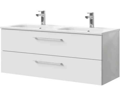 Doppelwaschtisch mit zwei Schubladen und zwei Armaturen