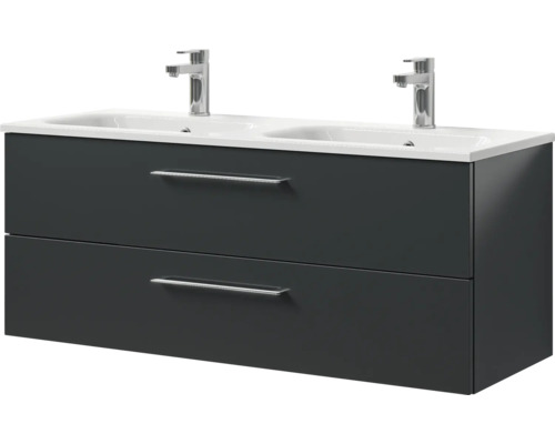 Waschtischunterschrank mit zwei Waschbecken und zwei Schubladen