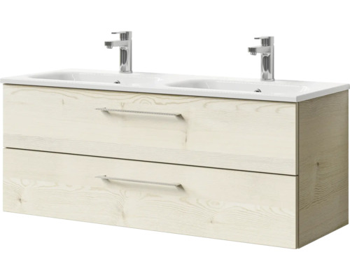 Waschtischunterschrank mit zwei Waschbecken und zwei Schubladen