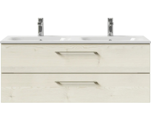 Waschtischunterschrank mit zwei Waschbecken und zwei Schubladen