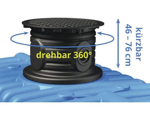Schachtabdeckung drehbar mit einer Höhe von 46 bis 76 Zentimeter