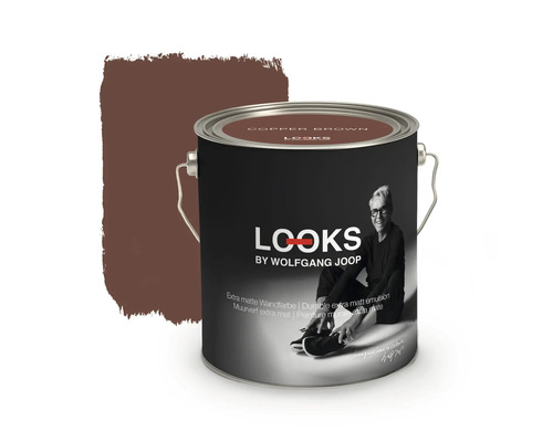 LOOKS by Wolfgang Joop Wandfarbe Copper Brown 2,5 l Farbeimer Kupferbraun von Looks by Wolfgang Joop mit Farbfleck