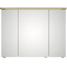 Badmöbel-Set Pelipal Sunline 105 BxHxT 96 x 200 x 48,5 cm Frontfarbe Polar Pinie mit Keramik-Waschtisch Waschtischunterschrank und Spiegelschrank mit LED-Beleuchtung
