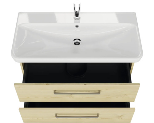 Waschtisch mit zwei Schubladen und Keramikwaschbecken