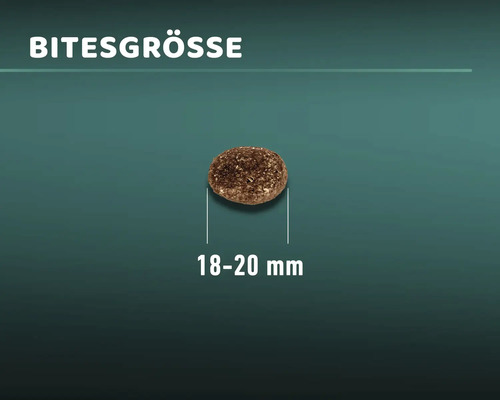 Bissengröße des Tierfutters, 18 bis 20 Millimeter