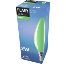 FLAIR LED Kerzenlampe C35 E14/2W grün-thumb-3