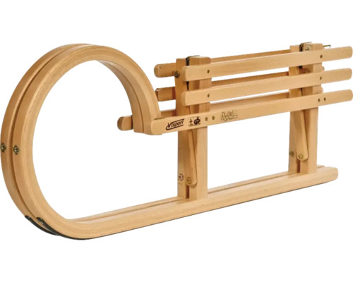 Holzschlitten mit Rückenlehne