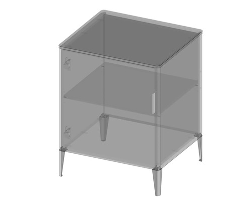 Nachttisch mit Tür und Füßen