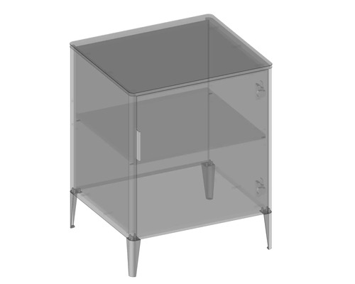 Nachttisch mit Tür und Regalen