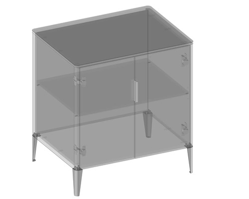 Schrank mit zwei Türen und vier Füßen