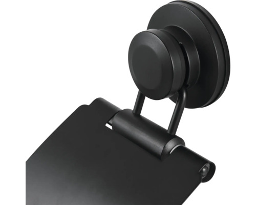 Schwarzer Toilettenpapierhalter mit Saugnapfmontage