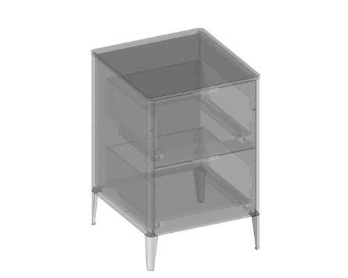 Waschbeckenunterschrank mit zwei Schubladen und Füßen