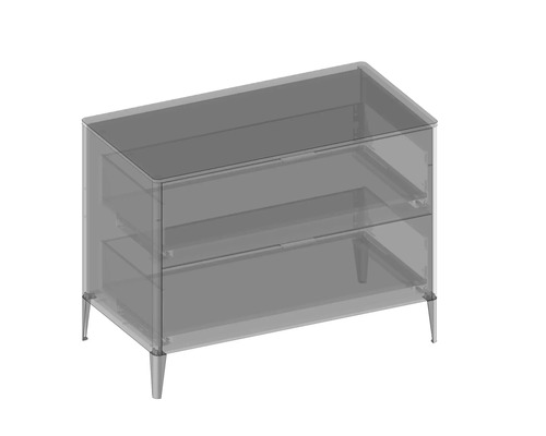 Nachttisch mit zwei Schubladen und Füßen