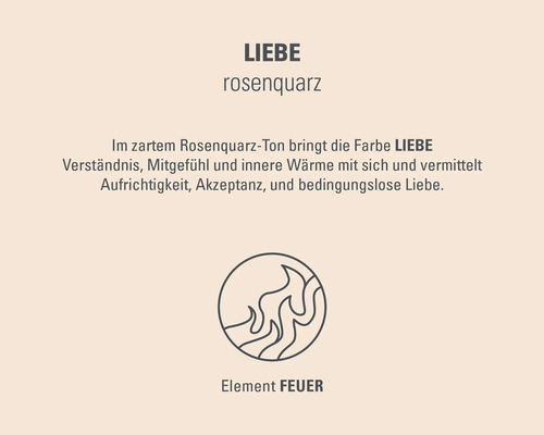 Symbol für das Element Feuer, welches für Liebe, Verständnis, Mitgefühl, Aufrichtigkeit und Akzeptanz steht.