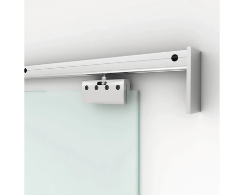 Schiebetürsystem mit Führungsschiene und Halterung