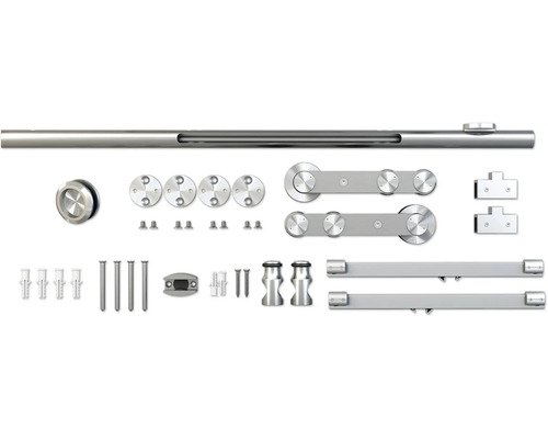 Schiebetürbeschlag Set mit Laufschiene, Rollen und Befestigungsmaterial