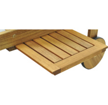 Sonnenliege GARDEN PLACE Linda 195 x 63 x 40 cm natur aus robustem Akazienholz, Rückenlehne verstellbar, Klappfunktion für platzsparende Lagerung, mit Rollen, inkl. ausziehbarer Beistelltisch