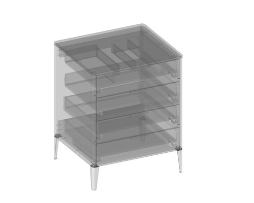 Schrank mit vier Schubladen und Füßen