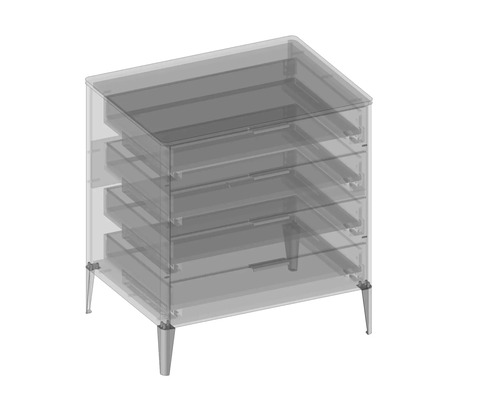 Schrank mit fünf Schubladen und Füßen