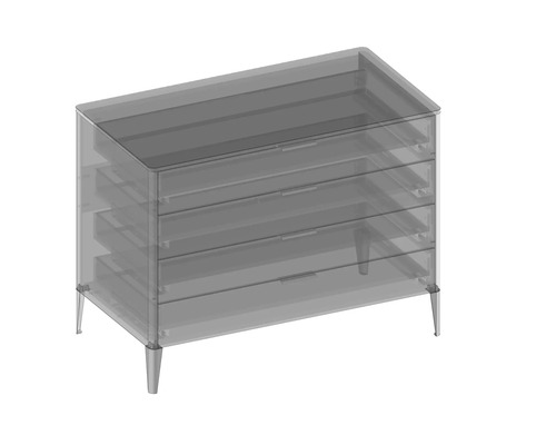 Kommode mit vier Schubladen und Füßen