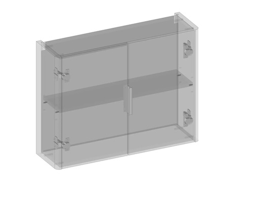 Spiegelschrank mit zwei Türen und Innenregalen