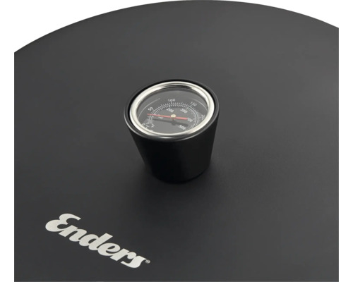 Enders Logo und Grillthermometer auf Grill