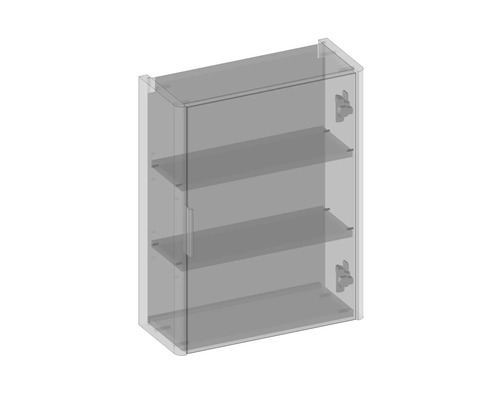 Wandvitrine mit drei Regalböden