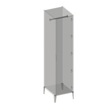 Schmaler Badschrank mit Tür, Füßen und Stange
