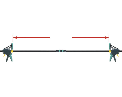 Wolfcraft Einhandzwinge mit roter Markierung der Spannweite