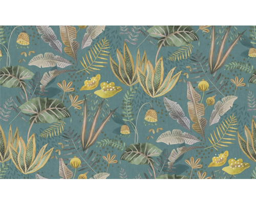 Tapete mit tropischen Blättern und Pflanzenmuster