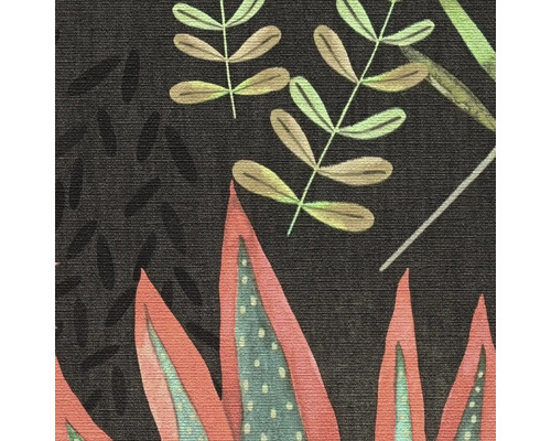 Nahaufnahme eines Textilmusters mit floralen Motiven