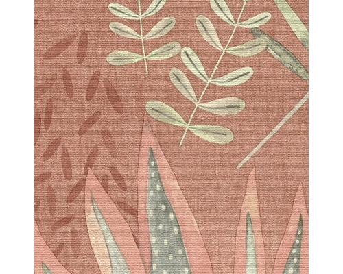 Nahaufnahme einer Tapete mit Pflanzenmotiven.