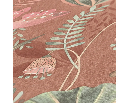 Nahaufnahme einer Tapete mit Pflanzenmuster