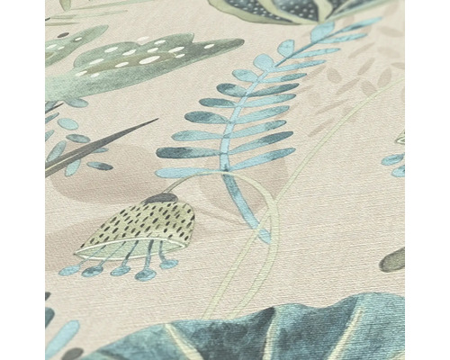 Nahaufnahme einer Tapete mit Pflanzenmuster