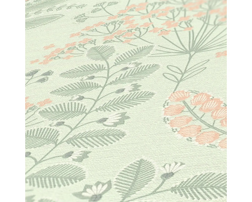 Nahaufnahme einer Tapete mit Pflanzenmuster