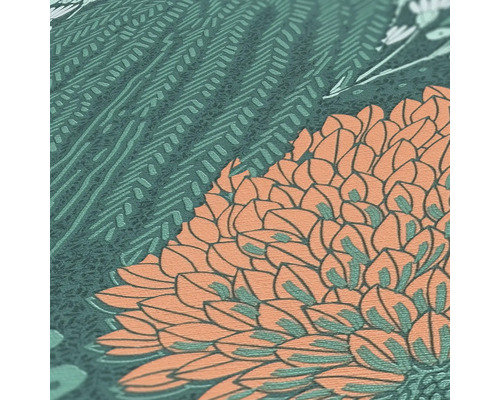 Detailansicht einer Tapete mit floralem Muster