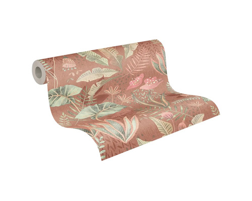 Eine Rolle Tapete mit floralem Muster.