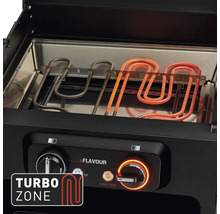 Detailansicht des eFlavour Grills mit Turbo Zone Funktion und Heizelementen.