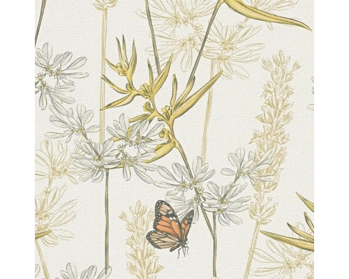 Tapete mit Blüten- und Schmetterlingsmuster