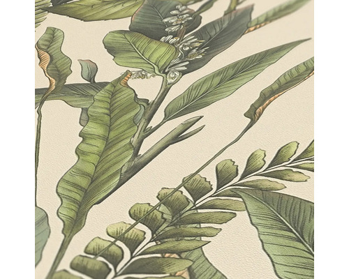 Nahaufnahme einer Tapete mit Pflanzenmuster