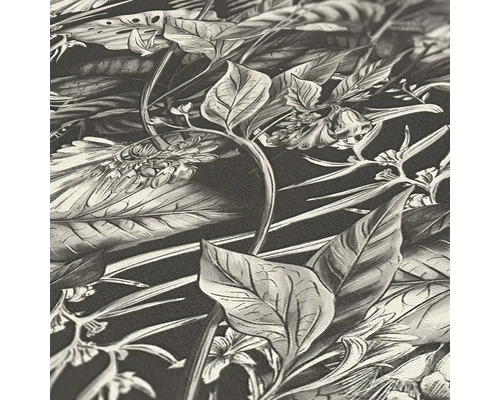 Nahaufnahme einer Tapete mit botanischen Motiven